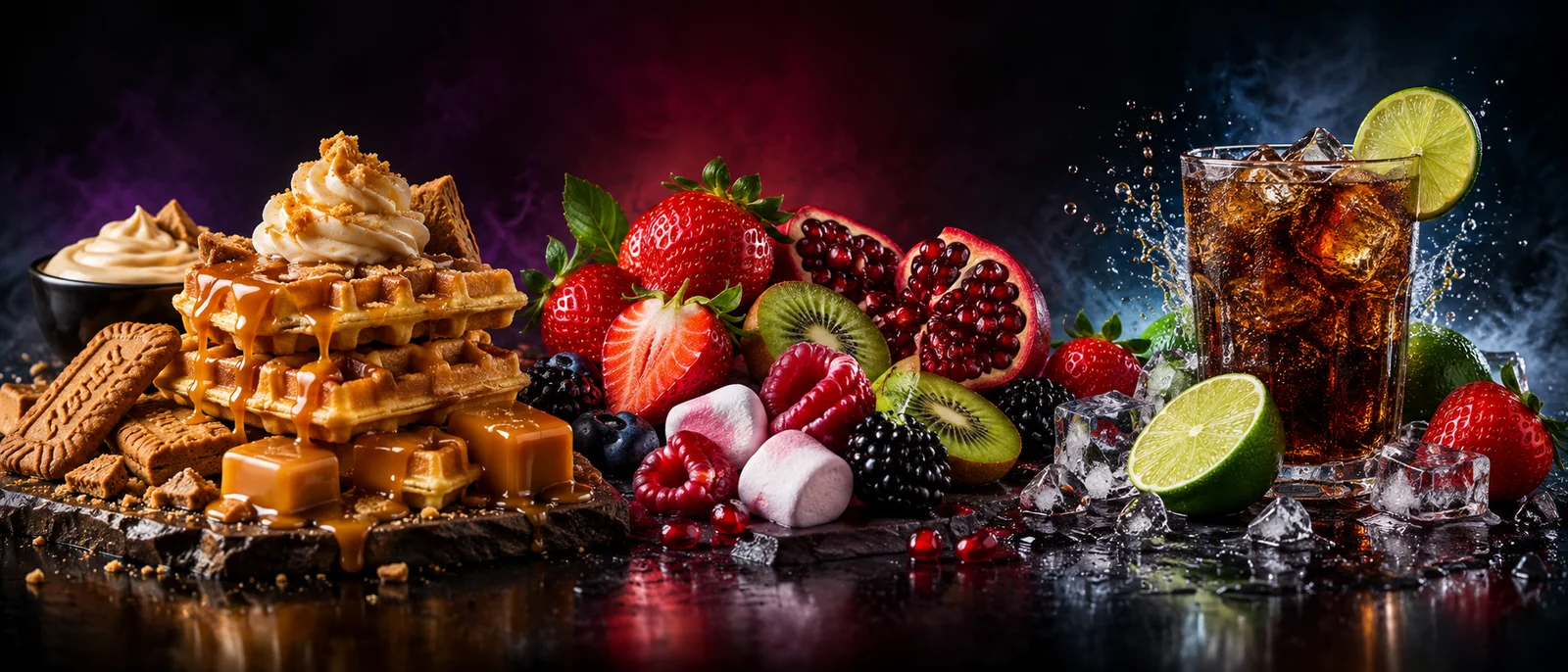 Gofre, frutas rojas, kiwi, cola, lima y hielo inspirados en la gama Core Edition