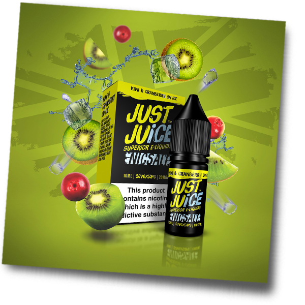 Campaña oficial Just Juice Kiwi y Cranberry Nic Salt